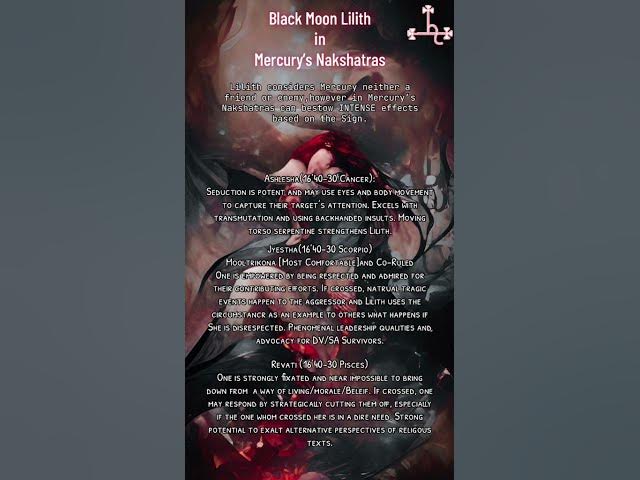 Video thumbnail for #lilith #nakshatra #blackmoonlilith #vedic #astrology