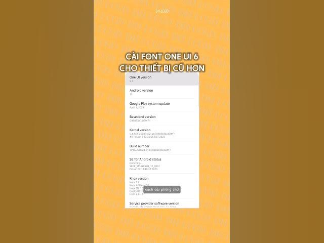 'Video thumbnail for Cách cài font chữ One UI 6 cho thiết bị chạy phiên bản cũ hơn #dhlcgd #thanhcongnghe #oneui #samsung'