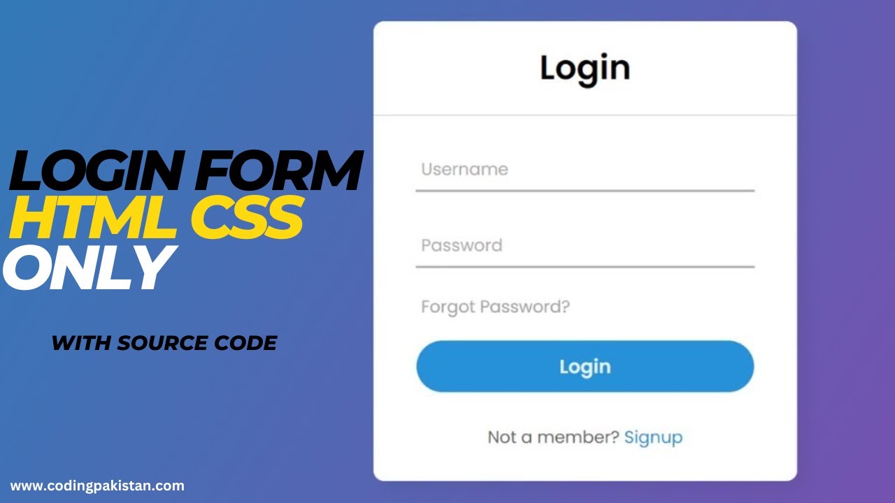 'Video thumbnail for Animated Login Form Using HTML CSS with Source code @CodeWithHarry @CodingNepal #htmlcssdesign'