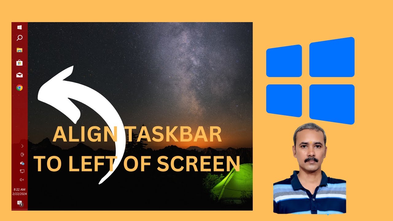 'Video thumbnail for How to Align or Move Windows 10 Taskbar to Left Side of the Screen | GearUpWindows Tutorial'