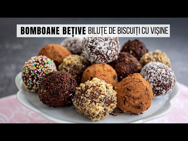 'Video thumbnail for Biluțe de biscuiți cu vișine (bomboane bețive) | Bucate Aromate'