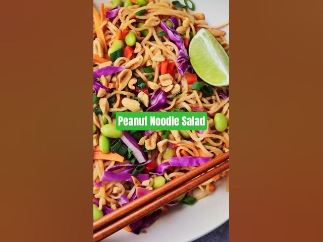 Video thumbnail for Thai Noodle Salad with Spicy Peanut Sauce #summerrecipes #vegan #plantbased