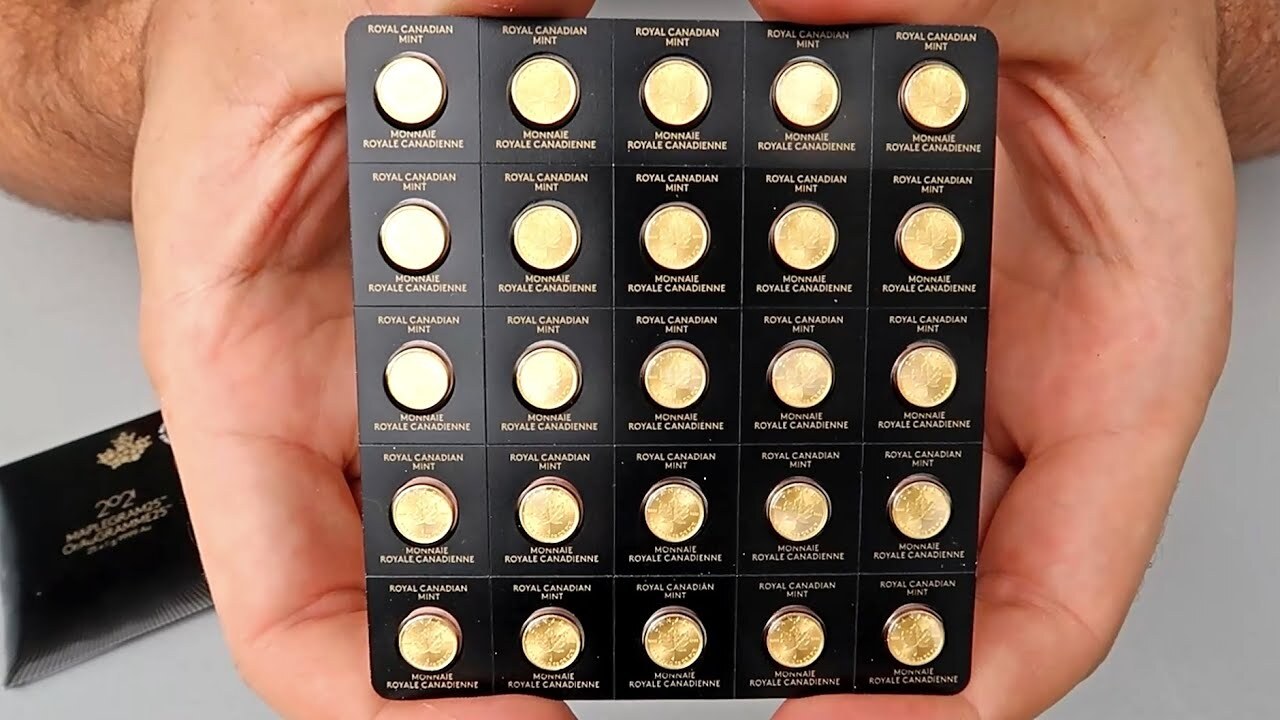 Video thumbnail for Prepper Fractional Gold Coins - 2021 25x1 gram Gold Maplegram25