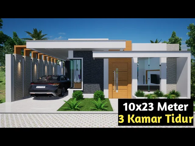 'Video thumbnail for DESAIN RUMAH MODERN 1 LANTAI 10X23 METER 2024'