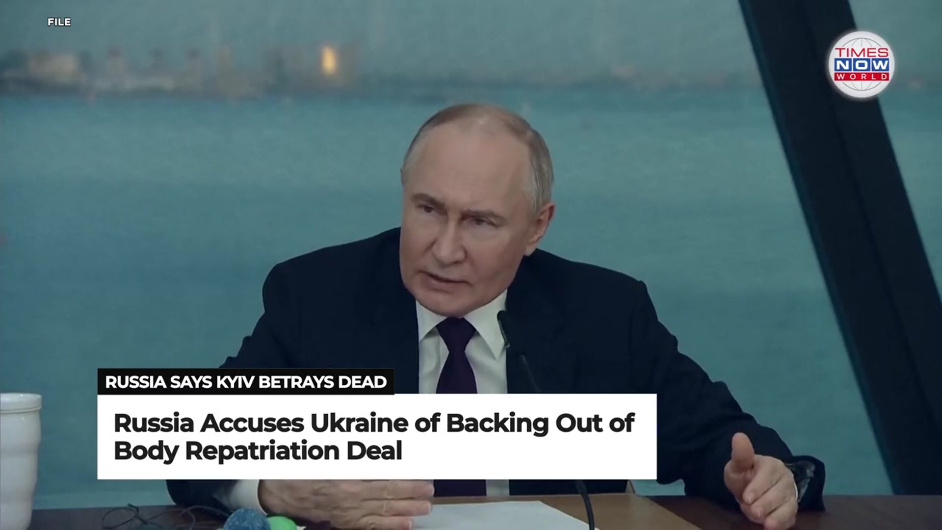 'Video thumbnail for 'Kyiv Snubs Its Dead': Russia Blasts Ukraine Over No-Show at 6K Corpses Handover| Times Now World'