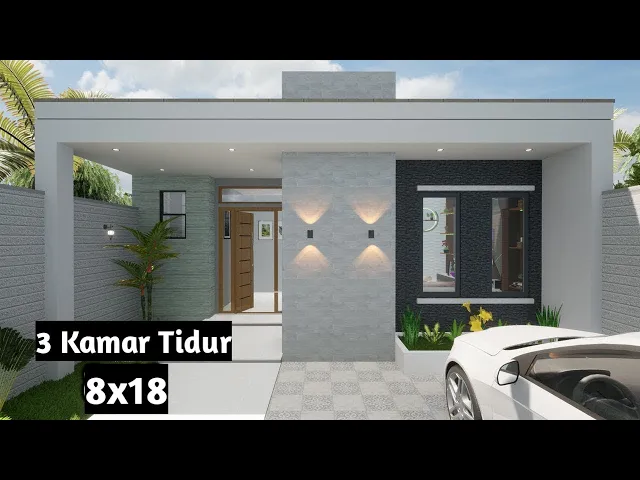 'Video thumbnail for Desain Rumah Ukuran 8x18 1 Lantai'