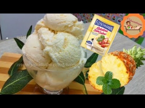 'Video thumbnail for Sorvete Cremoso Natural de Abacaxi Muito Macio que Rende 4 Litros!'