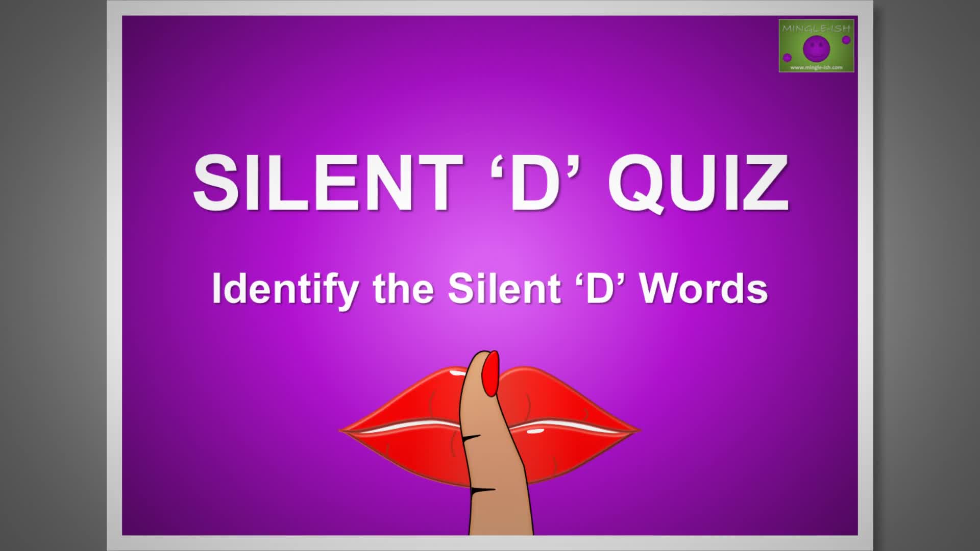 'Video thumbnail for Identify the Silent 'D' Words - Multiple Choice Quiz Challenge #1'