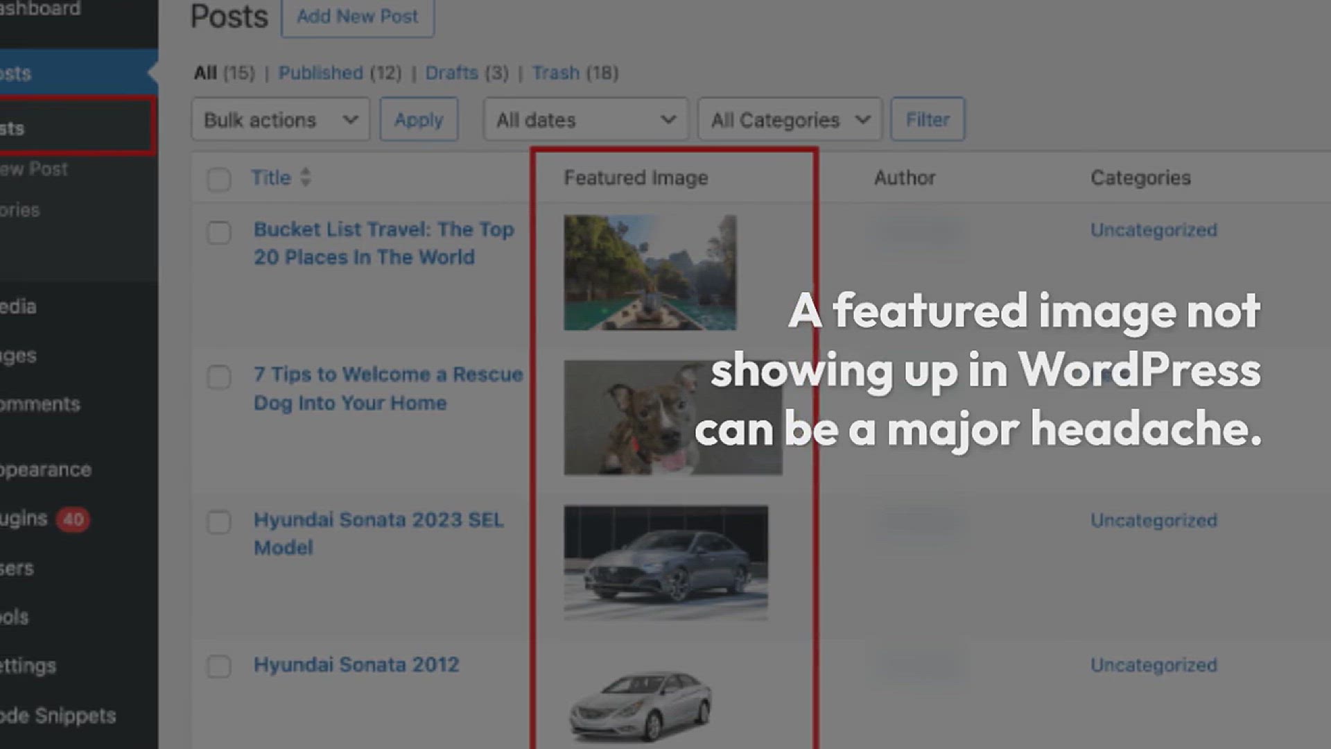 'Video thumbnail for How to Fix Featured Image Not Showing in WordPress'