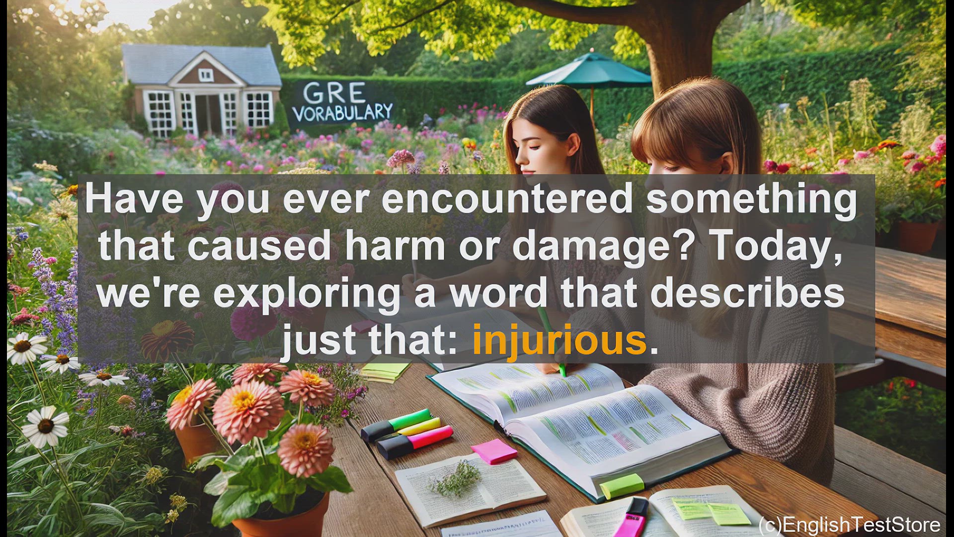 'Video thumbnail for GRE Vocabulary Lesson: Exploring the Meaning and Usage of 'Injurious''