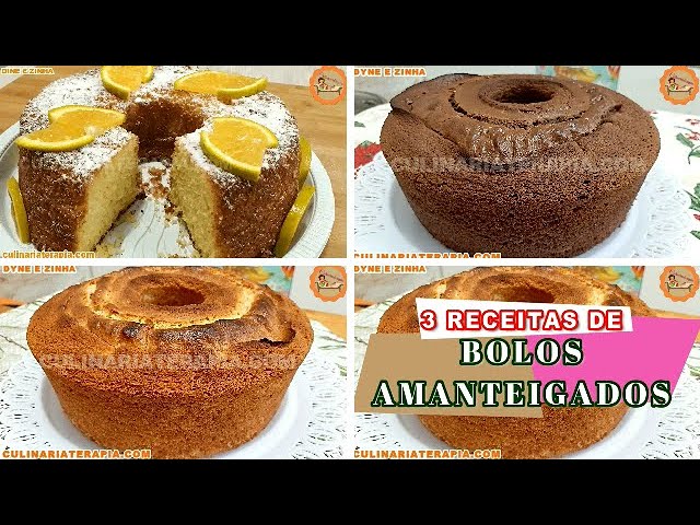 'Video thumbnail for 3 Receitas de Bolo Amanteigado Fofinho - Culinária Terapia por Dyne e Zinha'