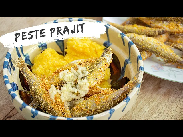 'Video thumbnail for Pește prăjit în mălai - rețeta tradițională, cu mujdei și mămăliguță | Bucate Aromate'
