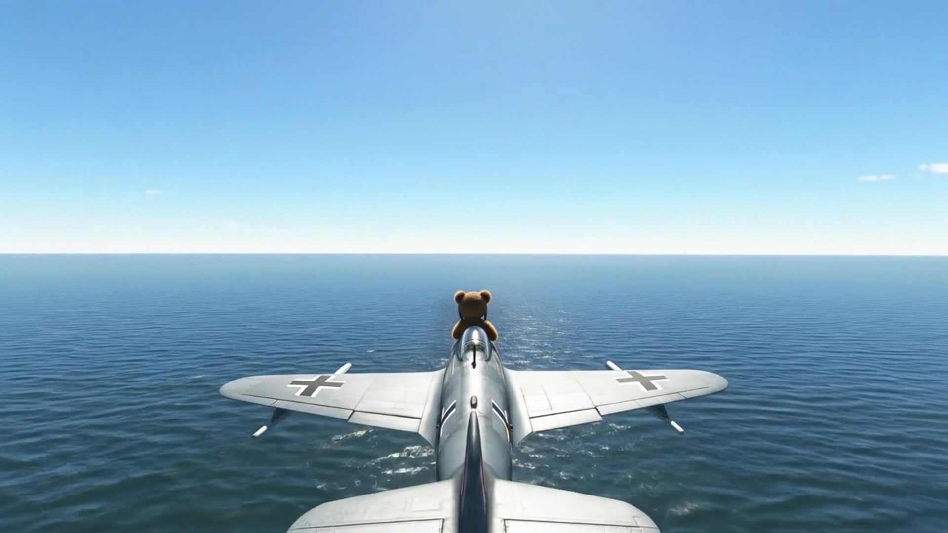 Video thumbnail for Teddy Bear flies Jet over English Channel