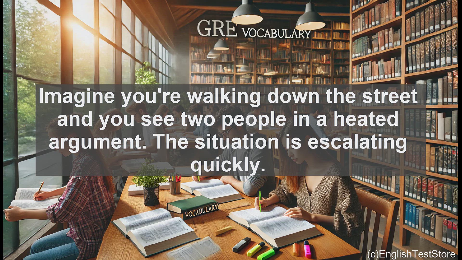 'Video thumbnail for GRE Vocabulary Lesson: Should You Intervene in a Heated Argument?'
