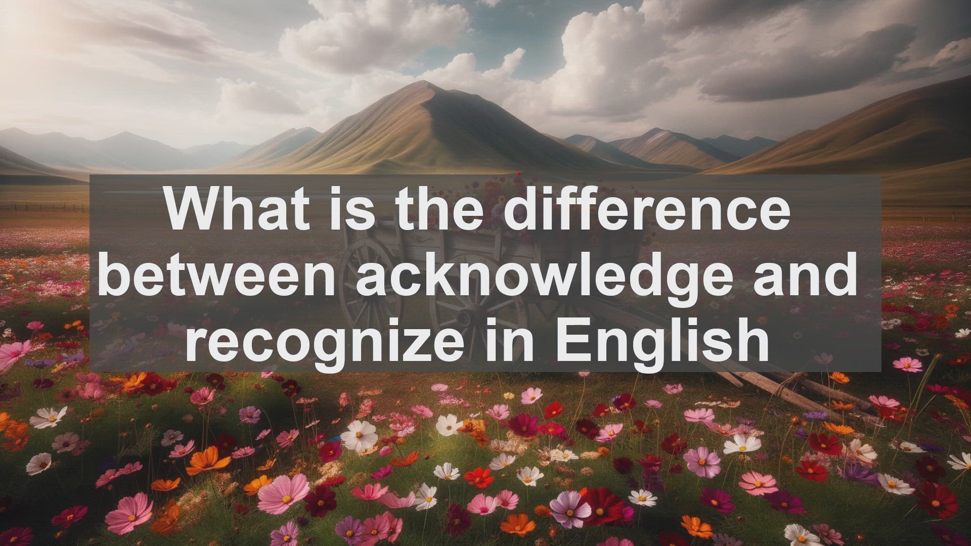 'Video thumbnail for What is the difference between acknowledge and recognize in English?'