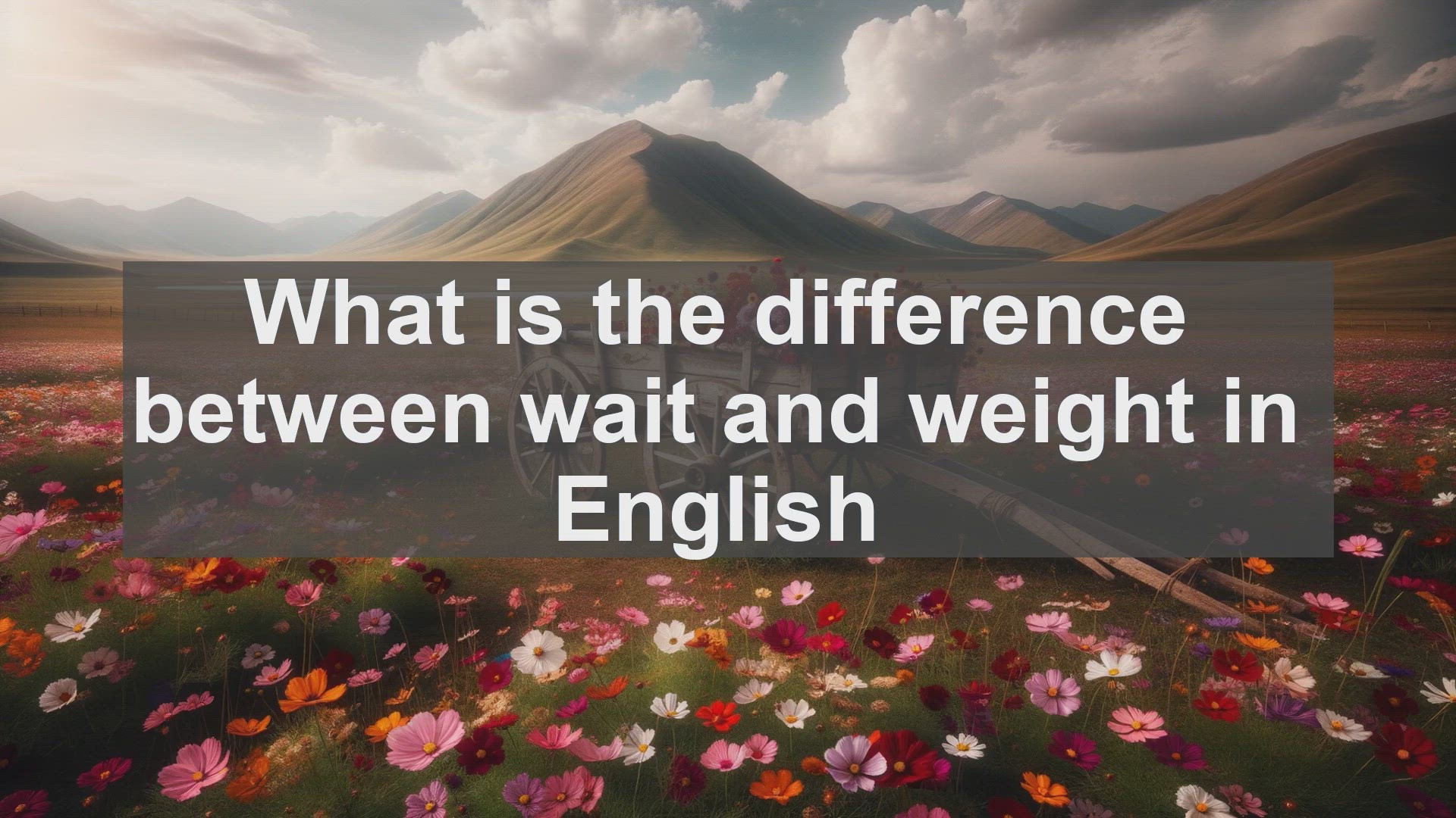 'Video thumbnail for What is the difference between wait and weight in English?'