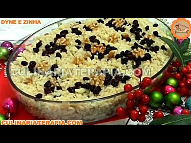 'Video thumbnail for Arroz Natalino Com Vinho Branco Uvas Passas e Nozes'