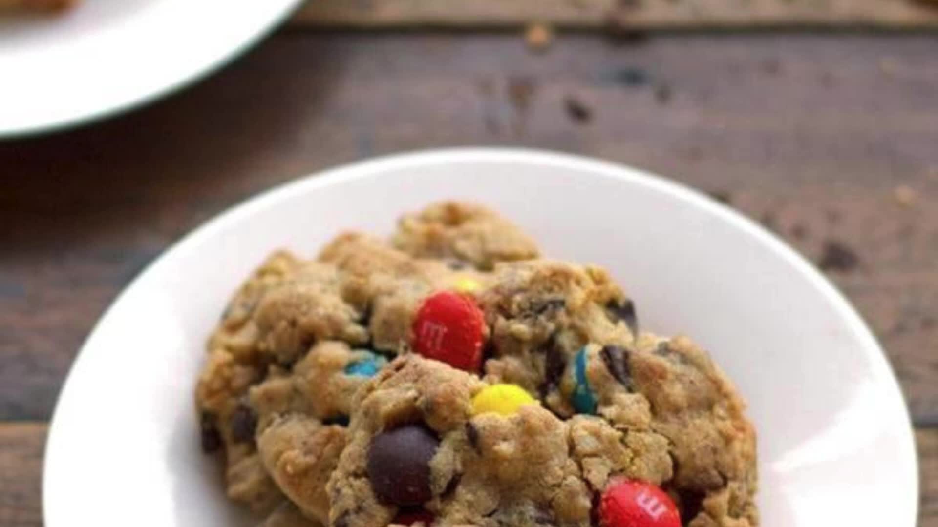 'Video thumbnail for Butterfinger Monster Cookies recipe'