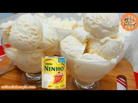 'Video thumbnail for Sorvete MEGA Cremoso de Leite Ninho, Rende 4 Litros de Sorvete Muito Fácil de Fazer'