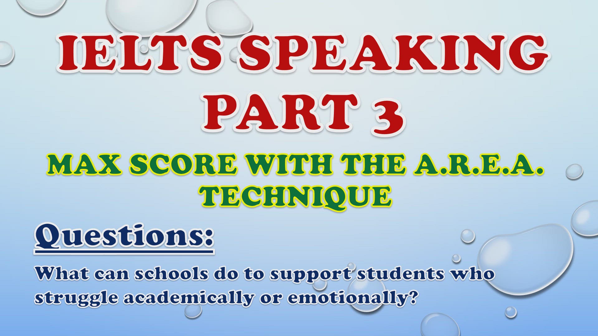 'Video thumbnail for What can schools do to support students who struggle academically or emotionally? - IELTS Speaking Part 3'