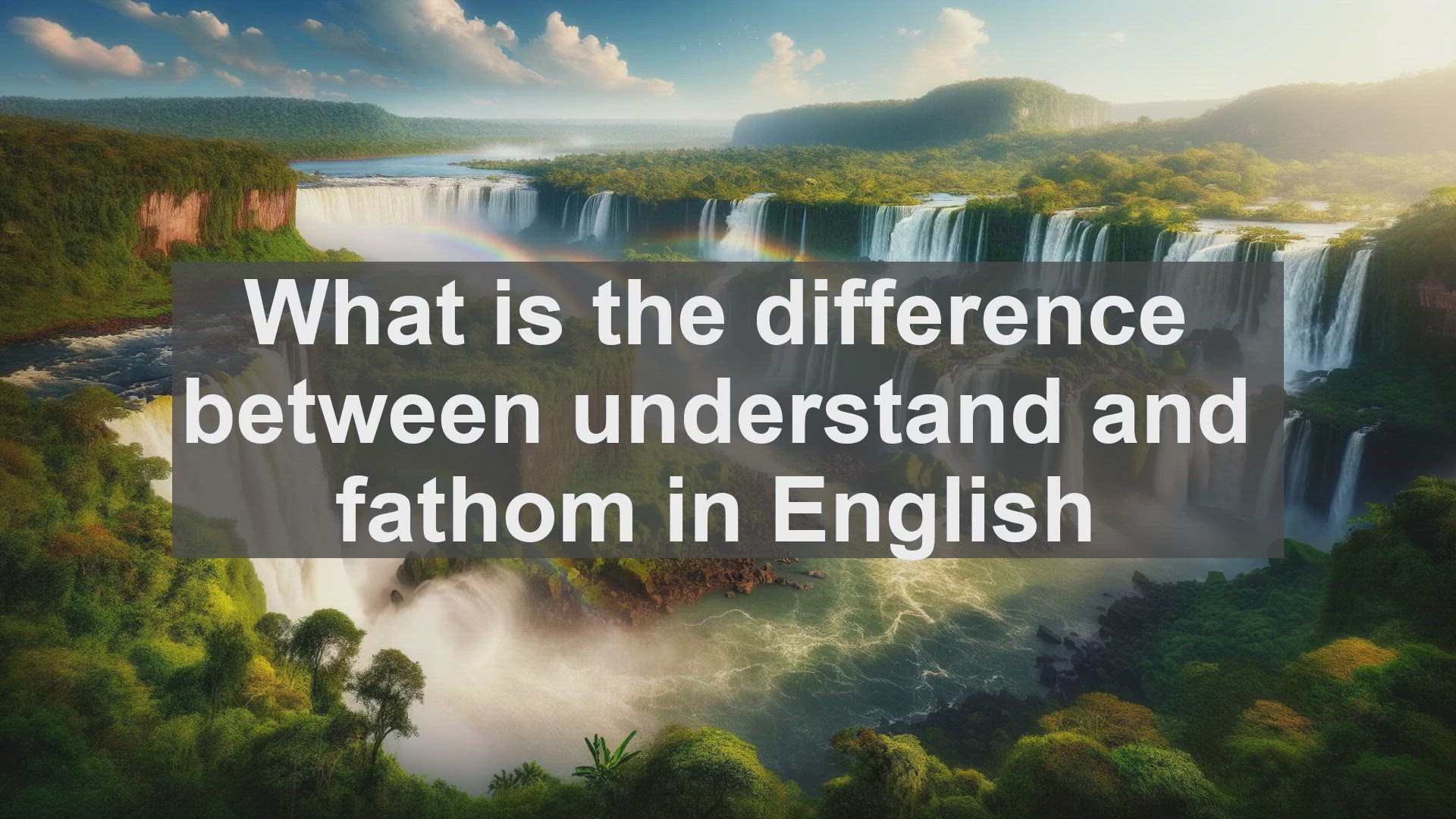 'Video thumbnail for What is the difference between understand and fathom in English?'