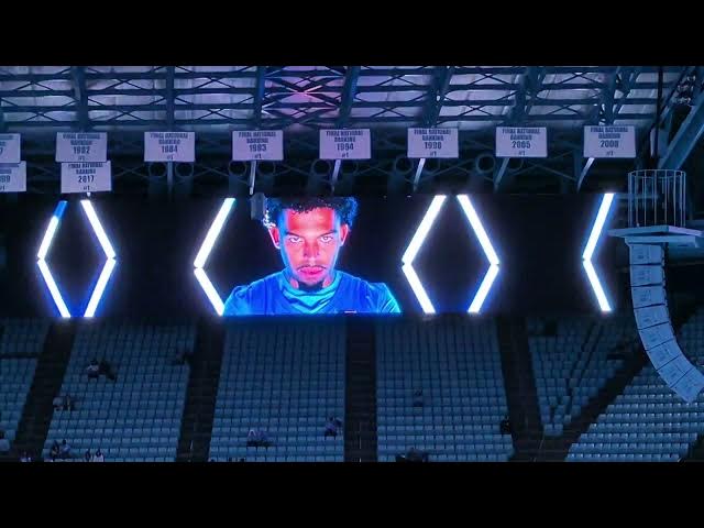 Video thumbnail for Pregame presentation, including starting lineups before #UNC exhibition game against W-S State