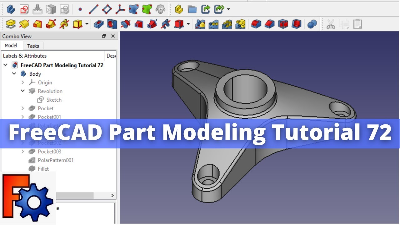 'Video thumbnail for FreeCAD Part Modeling Tutorial 72 | FreeCAD Tutorial | Mechnexus |'
