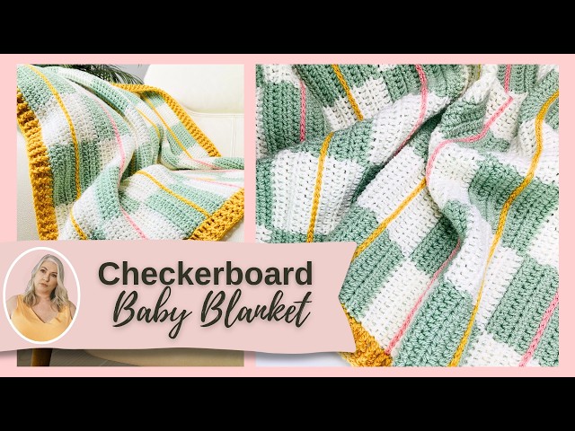 Video thumbnail for Learn How to Make a Checkerboard Baby Blanket With Surface Crochet Stripes