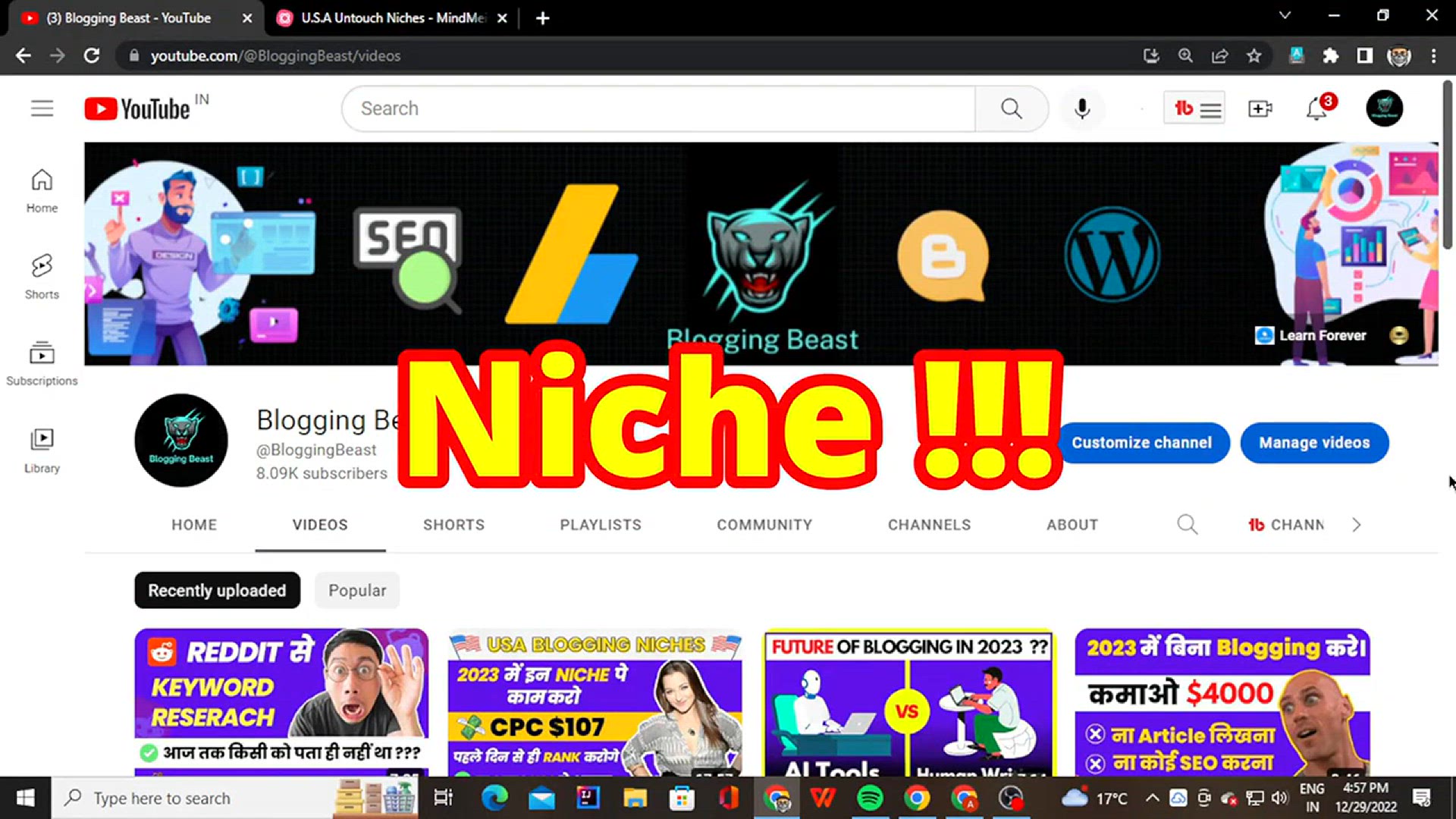 'Video thumbnail for U.S.A Blogging के लिए UNTOUCH Niches _ Zero Competition _ High CPC Niches'