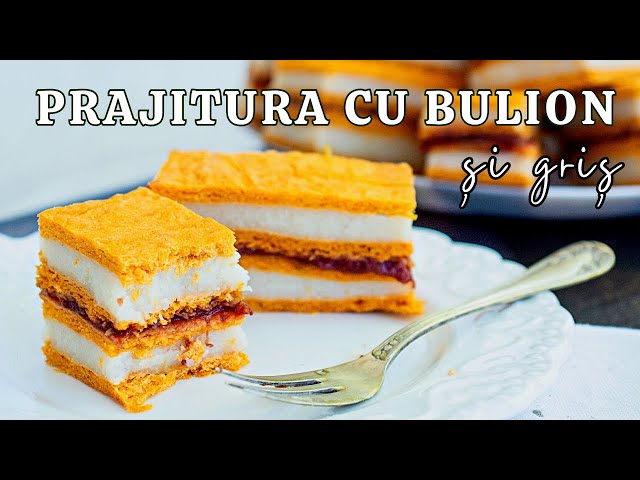 'Video thumbnail for 🍰 Foi cu BULION și cremă de GRIȘ 👉 Rețeta de prăjitură fină și delicioasă, de post sau de dulce.'