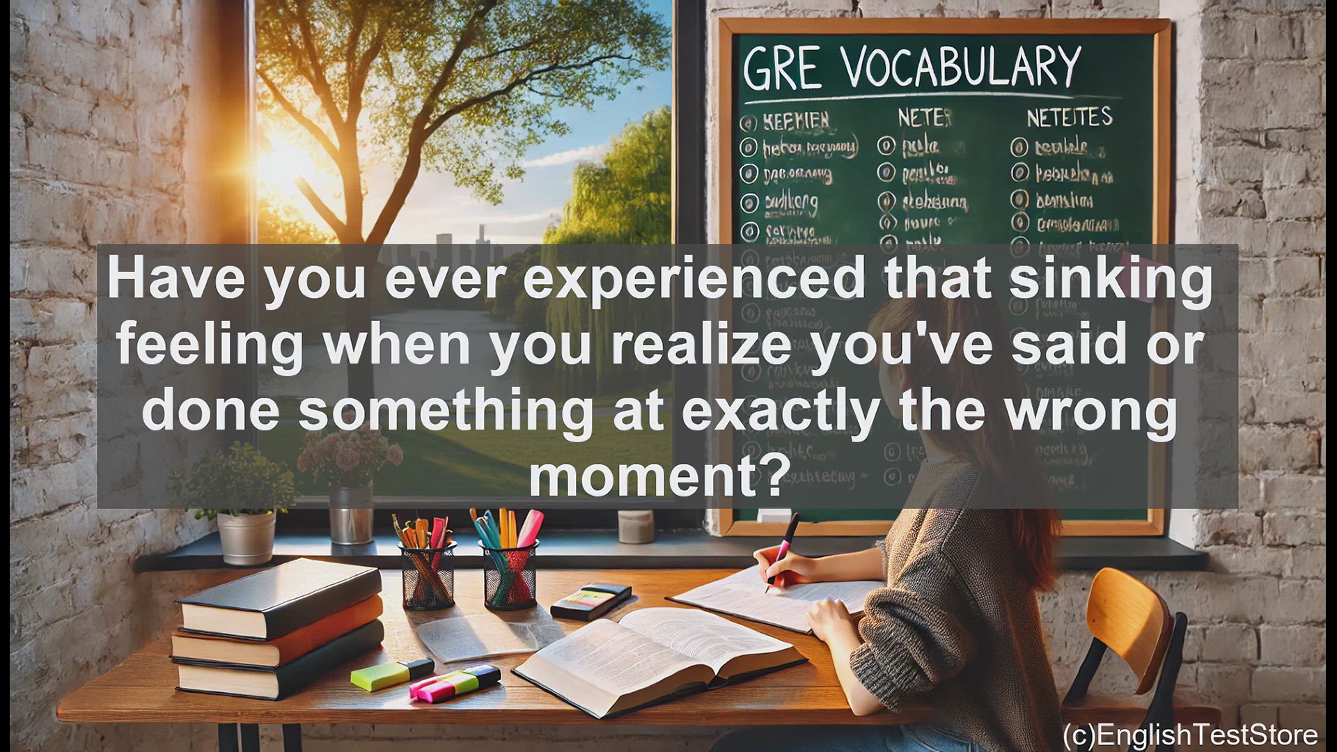 'Video thumbnail for GRE Vocabulary Lesson: Mastering the Nuance of Inopportune Timing'