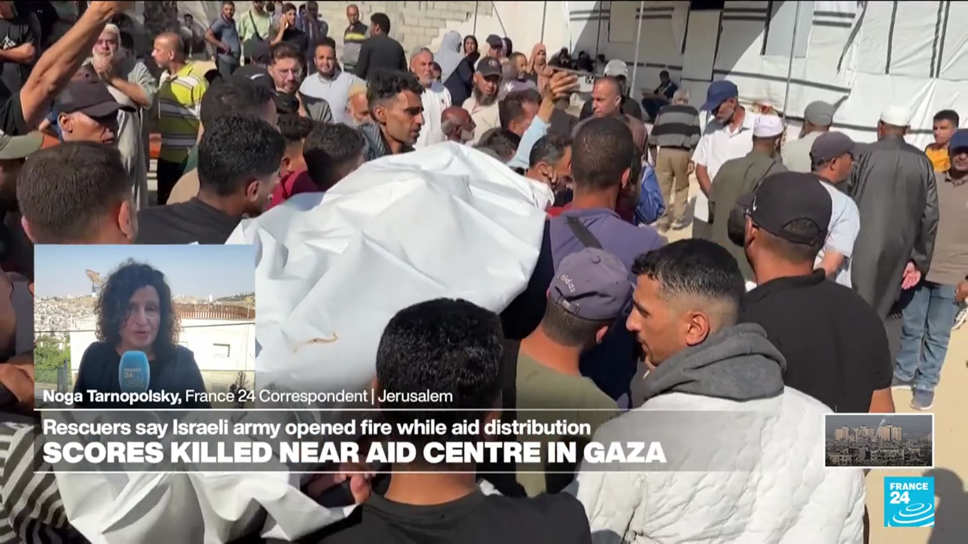 'Video thumbnail for Shootings at Gaza aid distribution sites: Situation an ‘impasse’, ‘anarchy’'