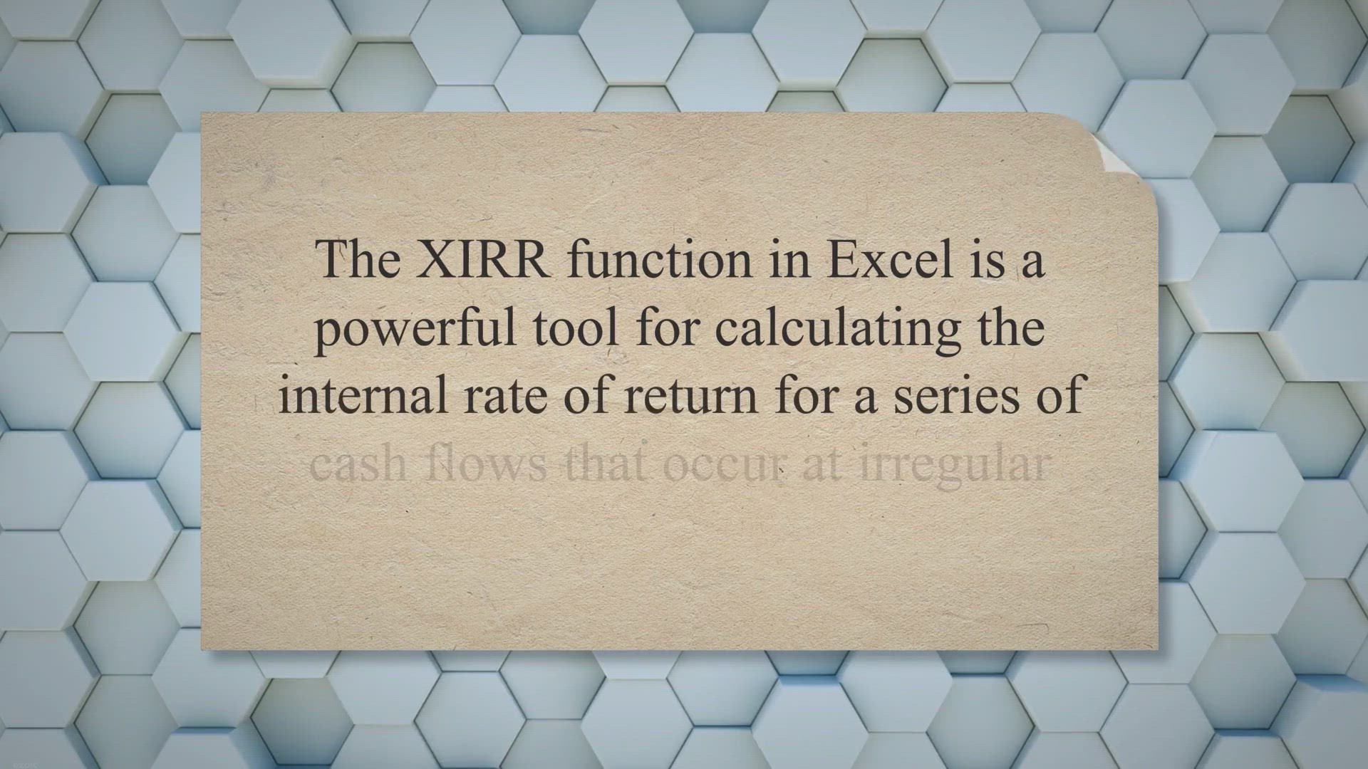 'Video thumbnail for How to calculate XIRR in excel!'