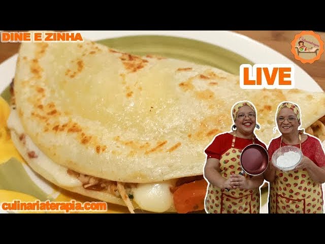 'Video thumbnail for DYNE E ZINHA ESTÁ AO VIVO: LANCHE RÁPIDO - PIZZA DE TAPIOCA - PÃO DE QUEIJO DE FRIGIDEIRA - PARTE 1'