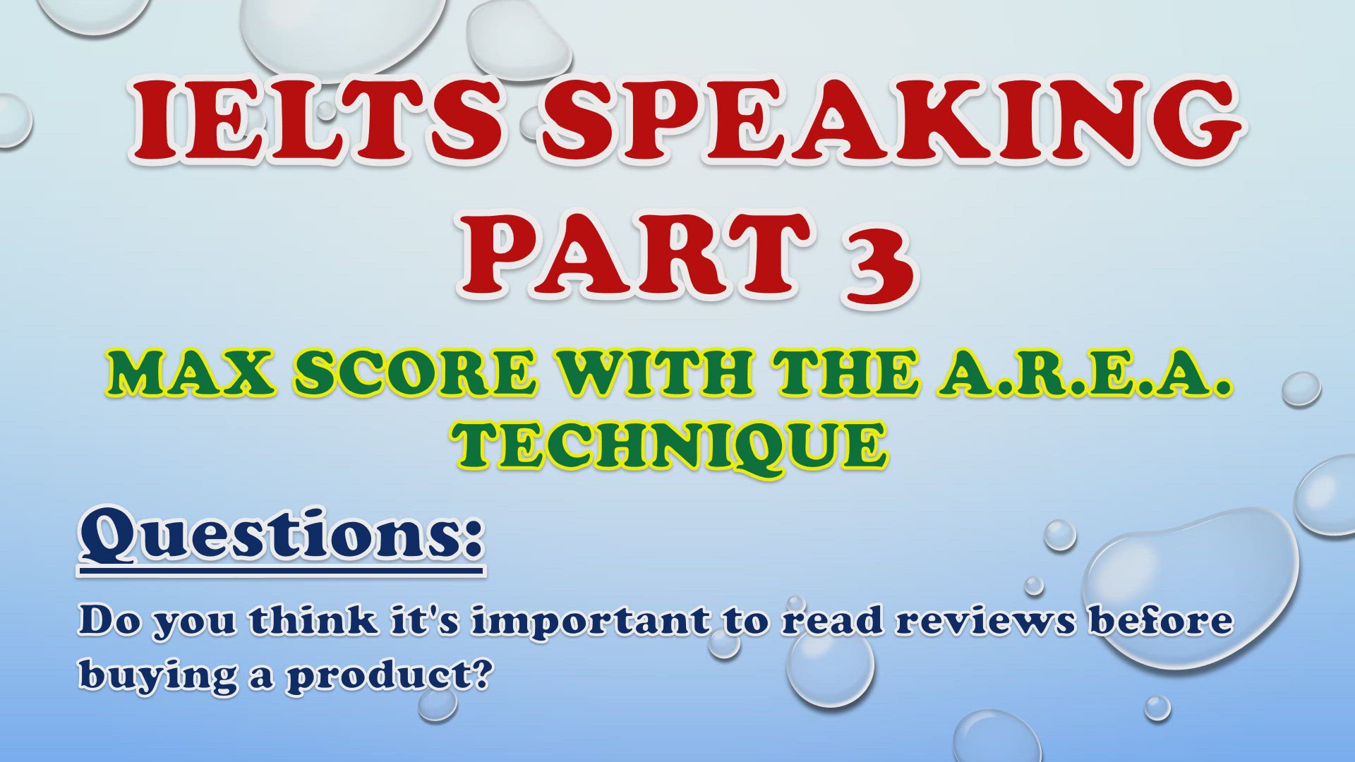 'Video thumbnail for Do you think it's important to read reviews before buying a product? - IELTS Speaking Part 3'