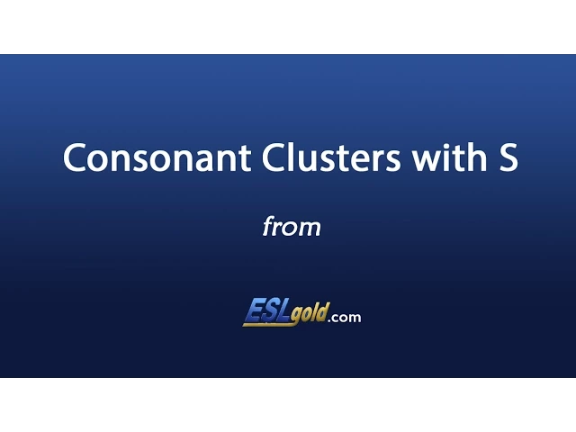 'Video thumbnail for Free English Lessons:  Consonant Clusters'