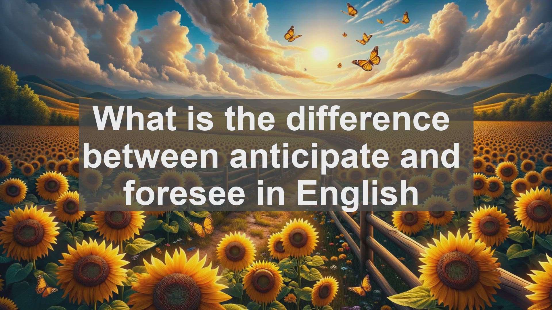 'Video thumbnail for What is the difference between anticipate and foresee in English?'