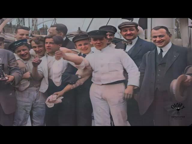 Titanic disaster 1912 in color /real footage/ [60fps, 4K, Remastered] w/Sound Design added