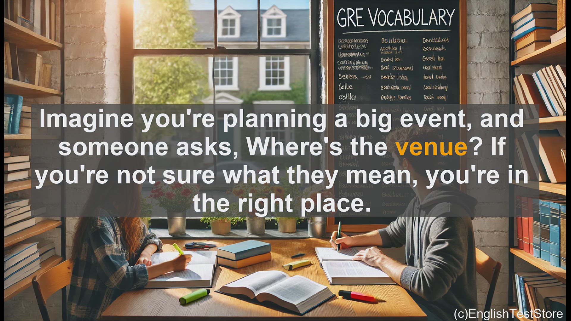 'Video thumbnail for GRE Vocabulary Lesson: Exploring the Meaning and Usage of 'Venue''