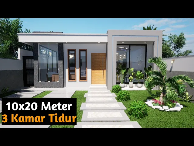 'Video thumbnail for Desain Rumah 10x20 1 Lantai 3 Kamar'