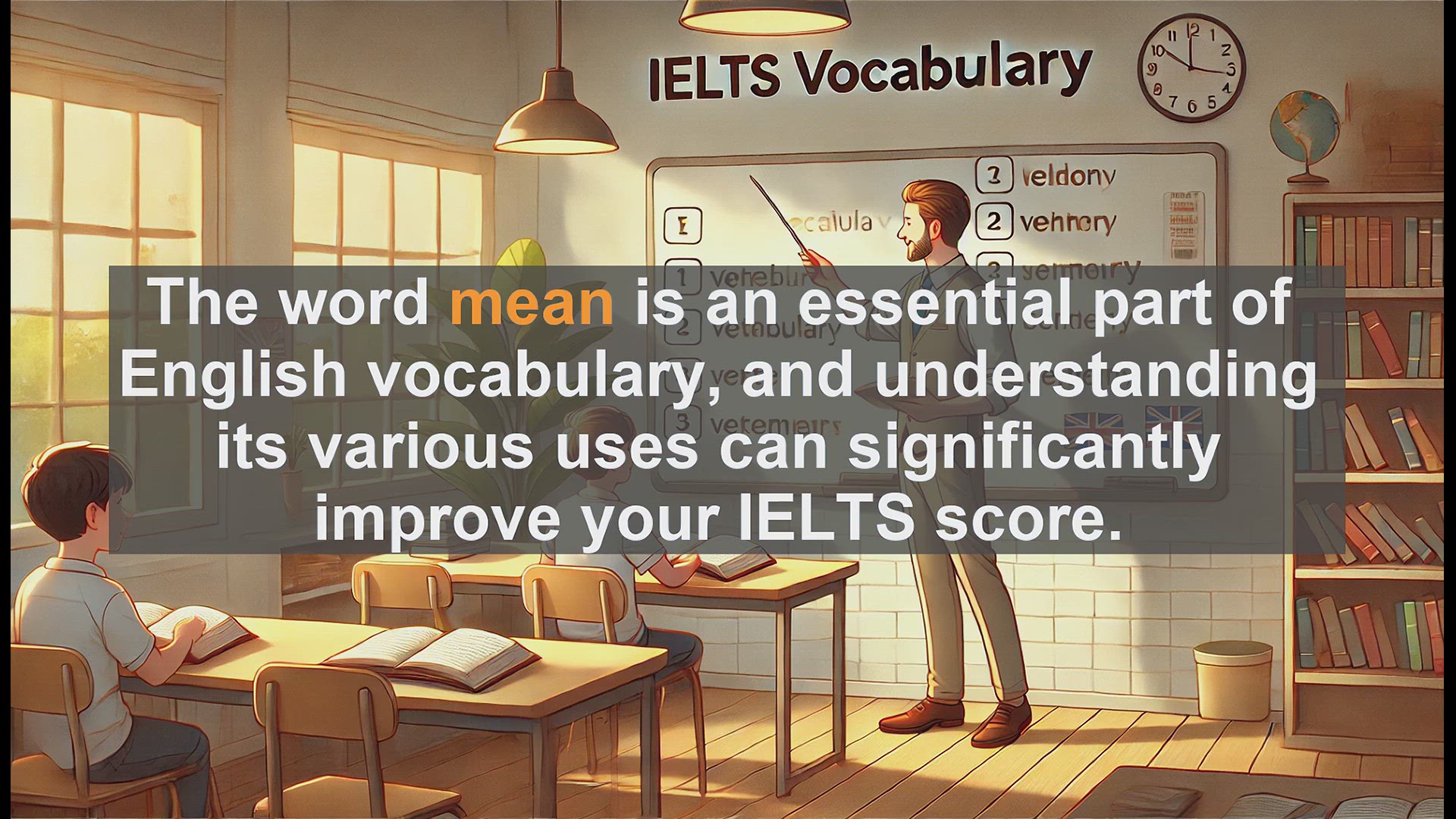 'Video thumbnail for 2500 Must Know IELTS 5.5 Vocabulary - Understanding the Word 'Mean': Boost Your IELTS Vocabulary'