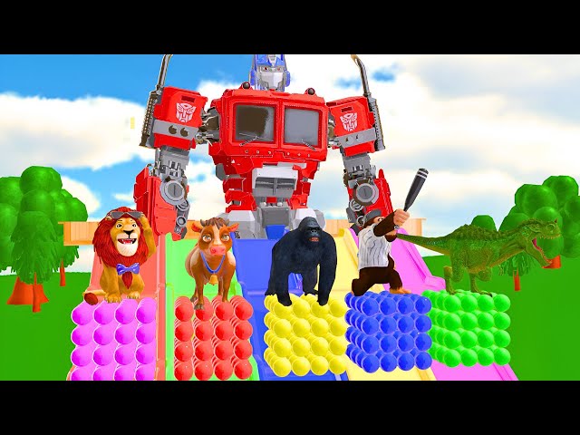 Video thumbnail for Long Slide Game With Duck, Cow, Chicken, Dog, Giraffe, Lion - 3d Animal Game