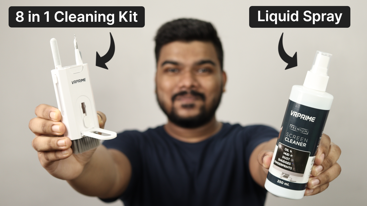 'Video thumbnail for 8 in 1 Cleaning Kit With Liquid Spray for Laptop & Other Electronic Devices'