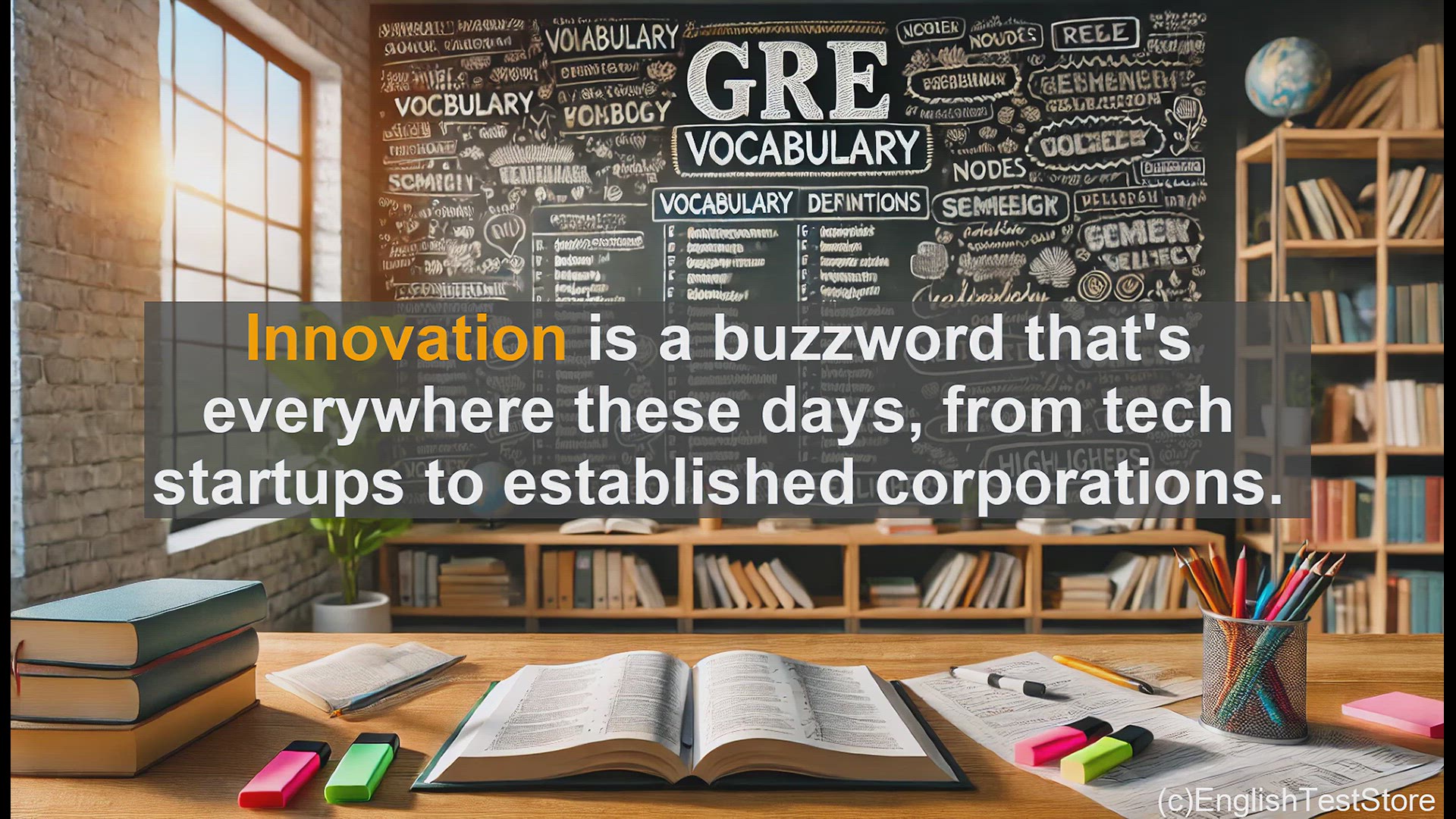 'Video thumbnail for GRE Vocabulary Lesson: Unlocking the Power of Innovation - A GRE Vocabulary Exploration'