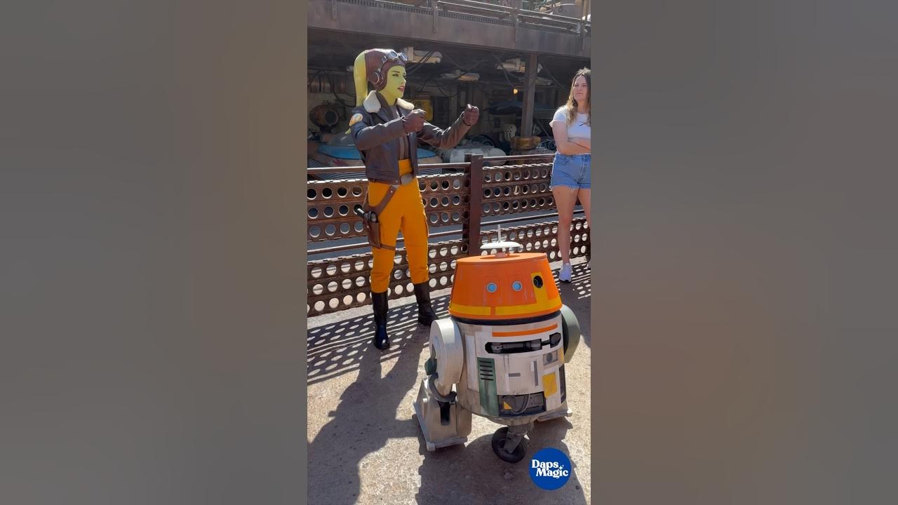 'Video thumbnail for General Syndulla and Chopper give a pilot test in Star Wars: Galaxy’s Edge. #ahsoka #disneyland'