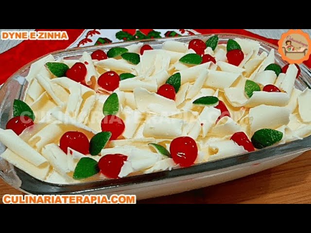 'Video thumbnail for Manjar de Natal, Sobremesa Mousse Cremosa de Chocolate Branco Na Travessa'