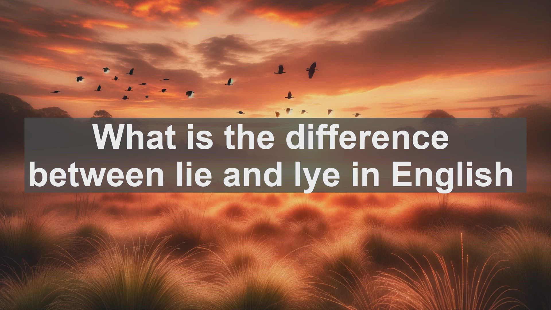 'Video thumbnail for What is the difference between lie and lye in English?'