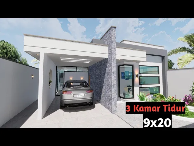 'Video thumbnail for Desain Denah Rumah 9x20 1 Lantai 2024'