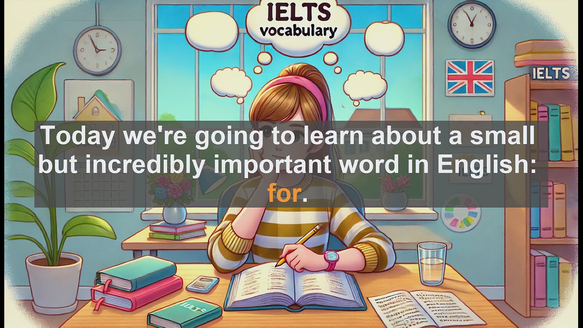'Video thumbnail for 2500 Must Know IELTS 5.5 Vocabulary - How to Use 'For' in English: Boost Your IELTS Score'