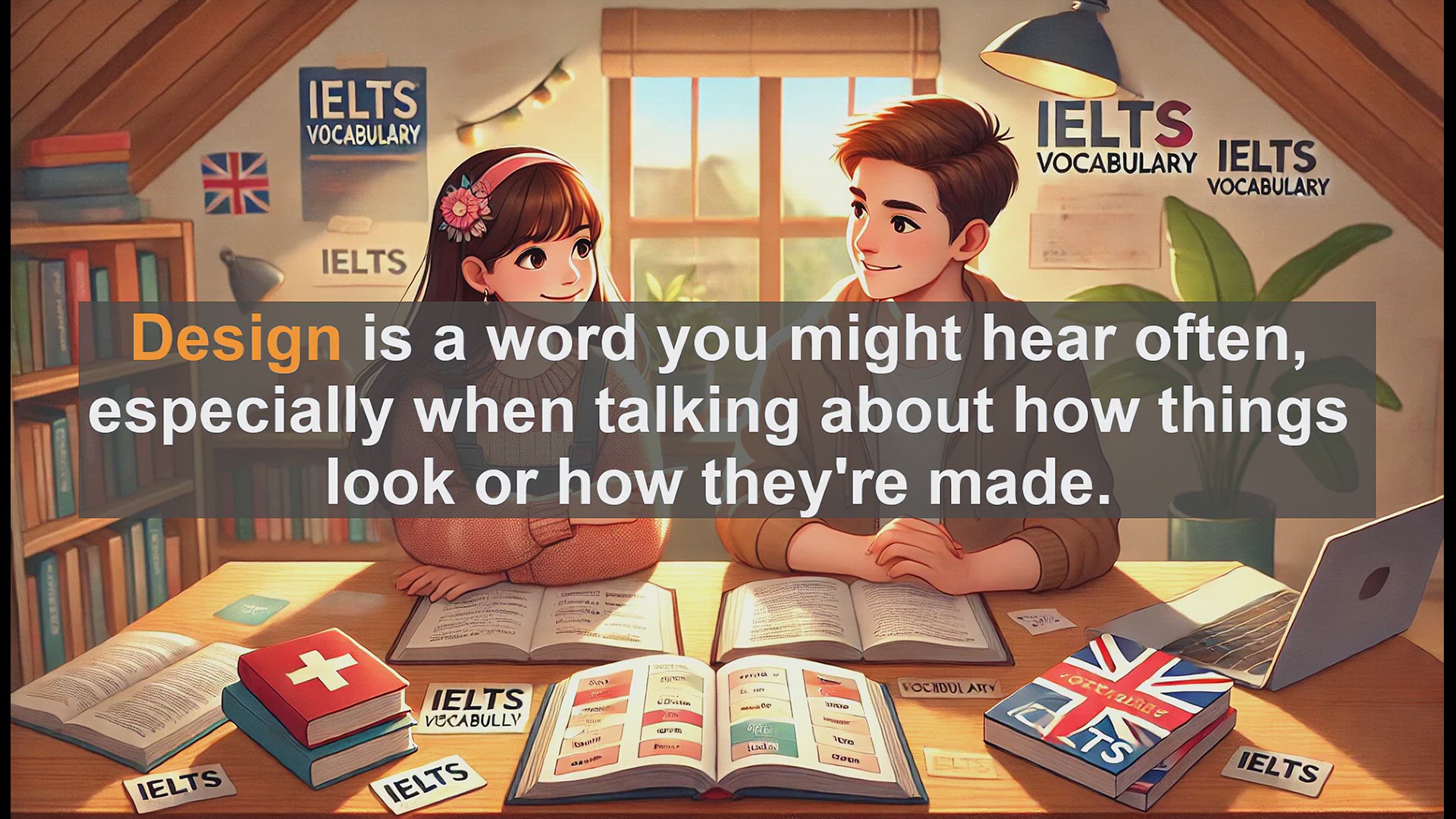 'Video thumbnail for 2500 Must Know IELTS 5.5 Vocabulary - Understanding 'Design' for IELTS: Noun, Verb, and Usage'